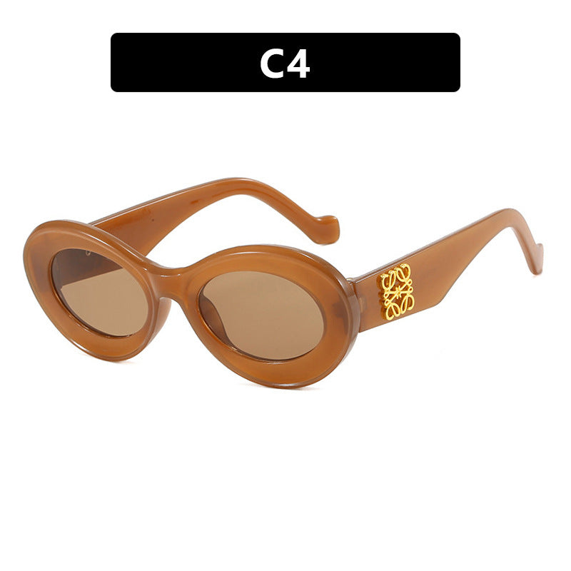 Damen elegante geschwungene Sonnenbrille Brehn