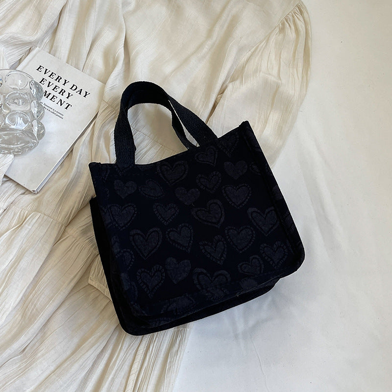 Herz-bestickte Utility Tote