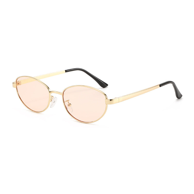 Damen modische Sonnenbrille mit schmalem Metallrahmen Brehn