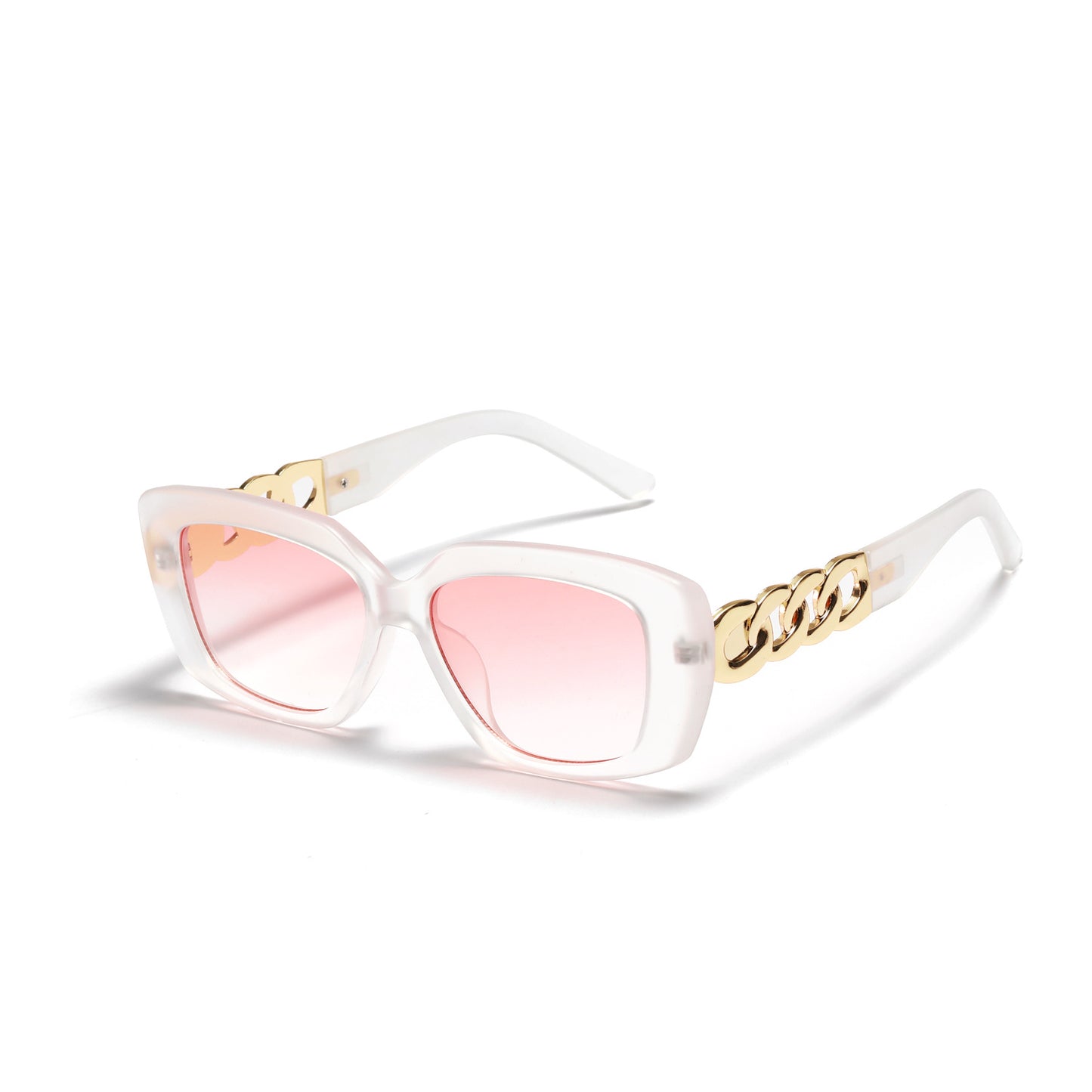 Damen elegante quadratische Sonnenbrille mit goldverziertem Rahmen Brehn