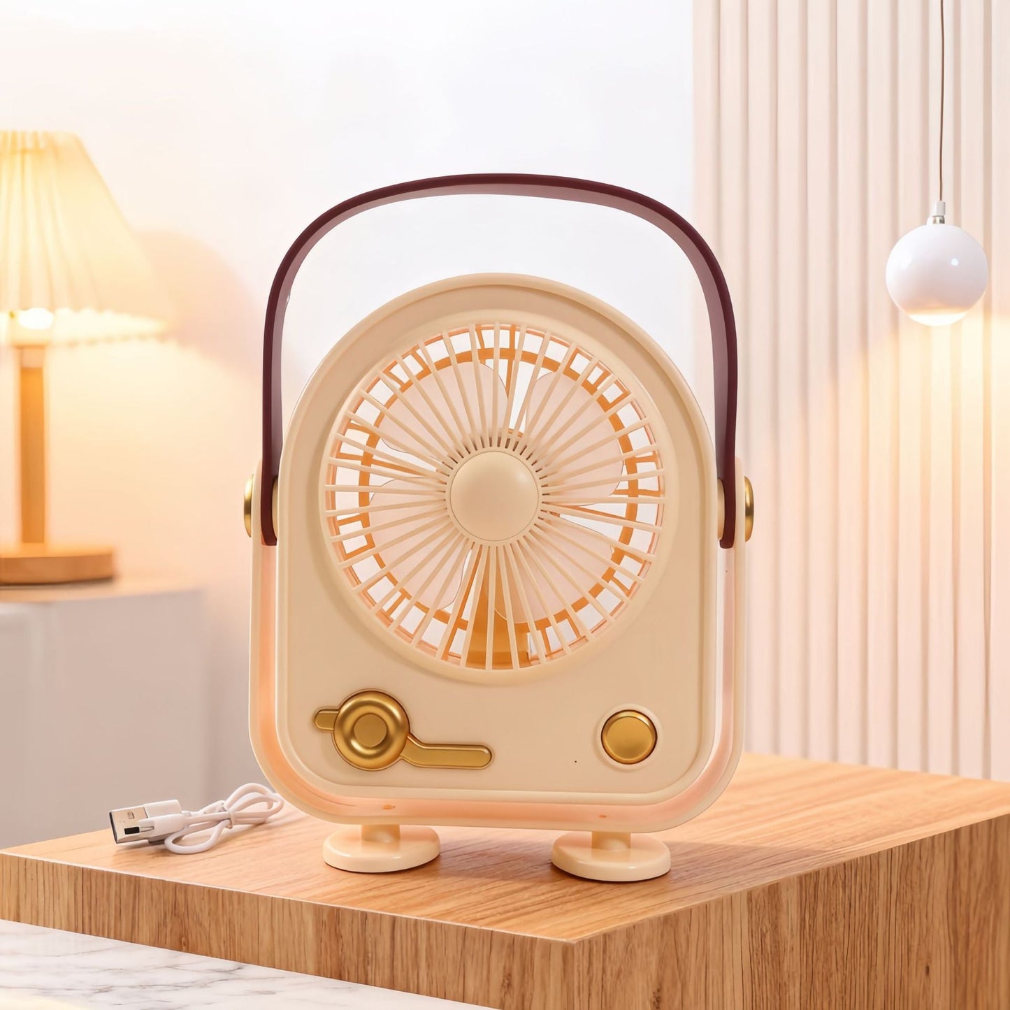 Damen tragbarer Mini Ventilator im Retro Design Brehn