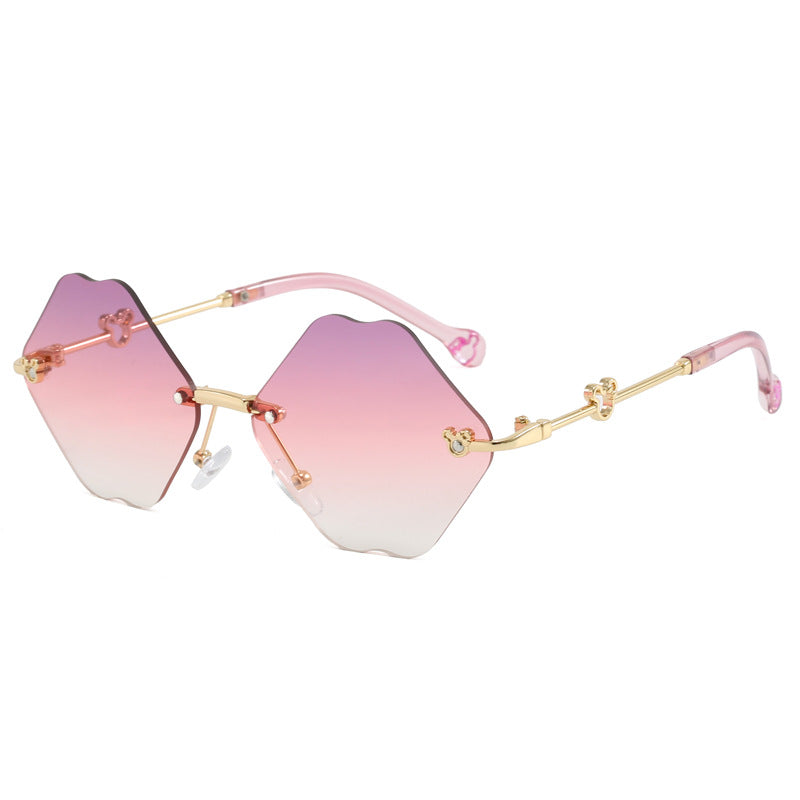 Damen geometrische Oversized-Sonnenbrille mit detailliertem, luxuriösem Rahmen Brehn