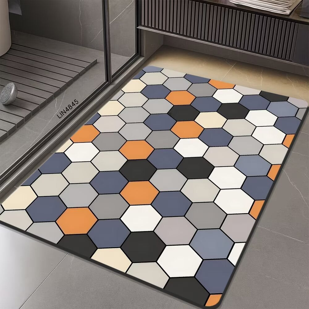 Geometrisches sechseckiges Muster Badmatte Brehn