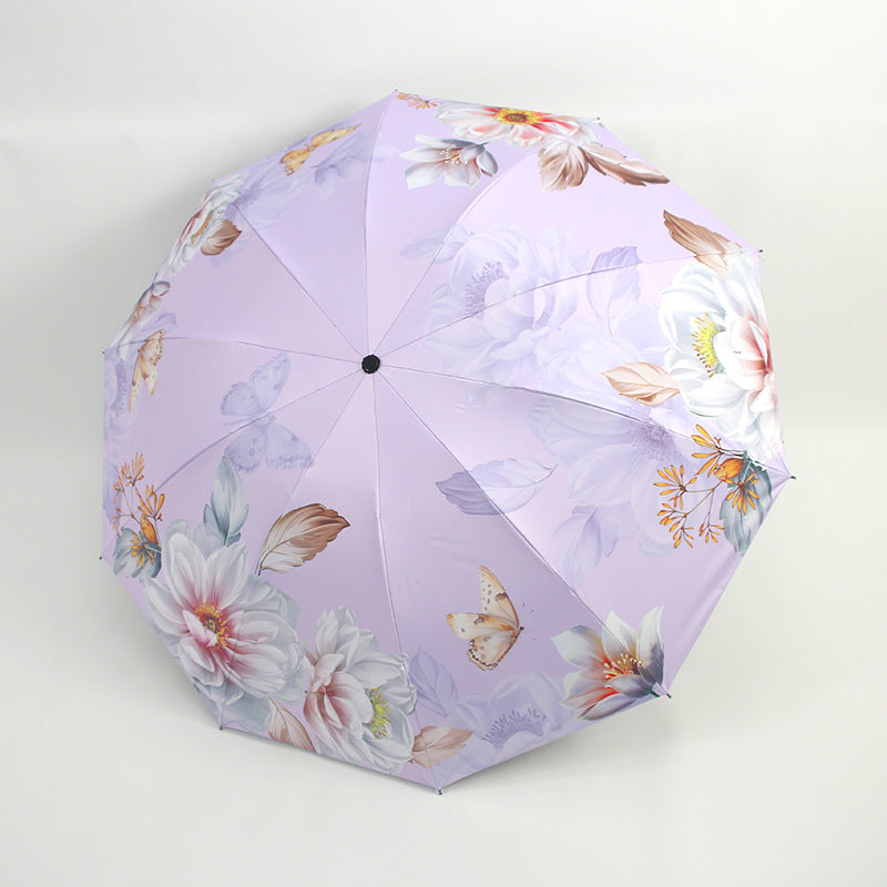 Damen Regenschirm mit floralen Mustern und UV-Schutz Brehn