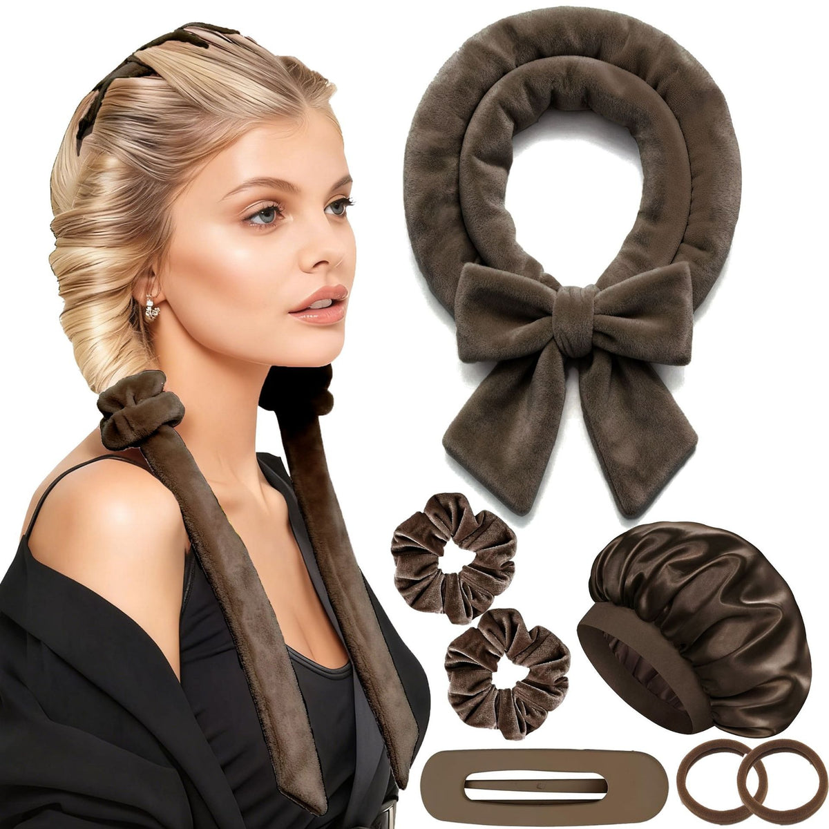Hitzefreies Satin-Haarlocken-Set