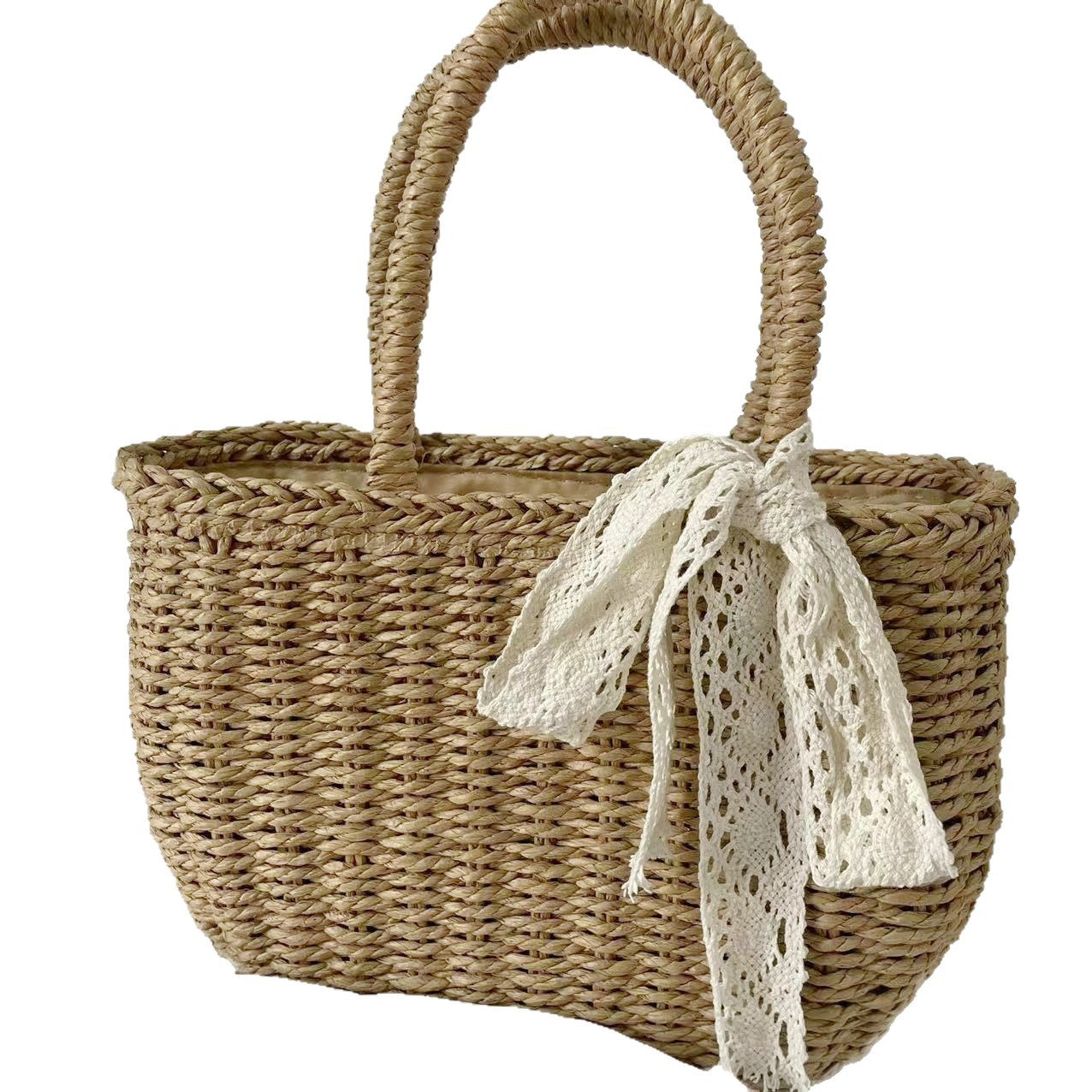 Handgefertigte Strohhandtasche Brehn