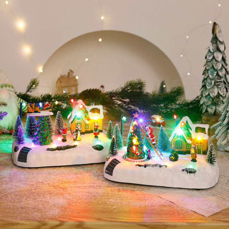 Einkaufszentrum Weihnachtsdorf mit Leuchtenden Figuren Brehn