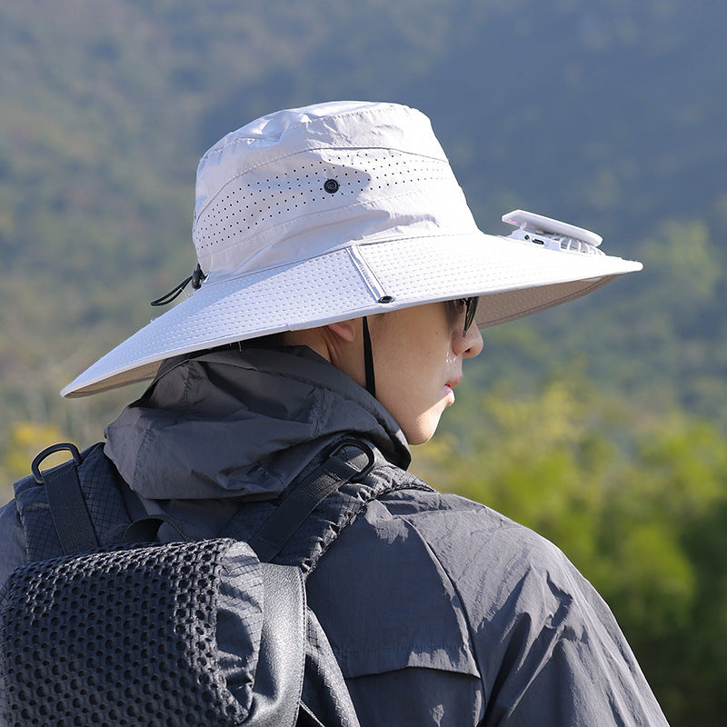 breite Krempe Outdoor-Sonnenhut mit UV-Schutz, atmungsaktivem Netz und verstellbarem Kinnriemen Brehn