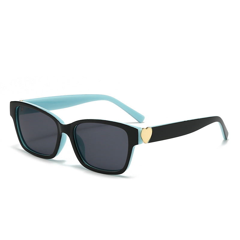 Damen modische quadratische Sonnenbrille mit Herz-Akzenten Brehn