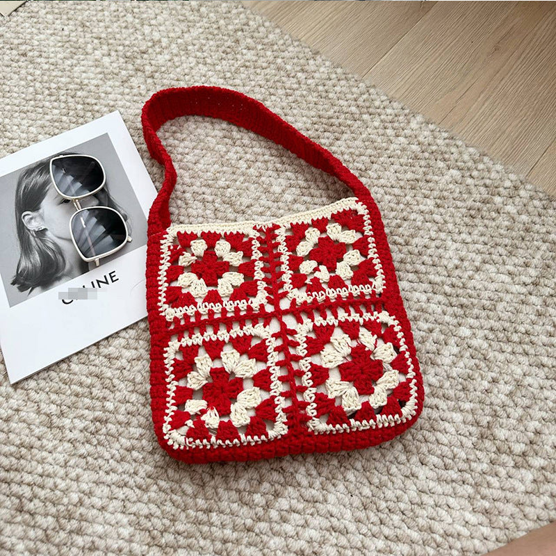 Gehäkelte Umhängetasche mit Folkloristischem Design Brehn
