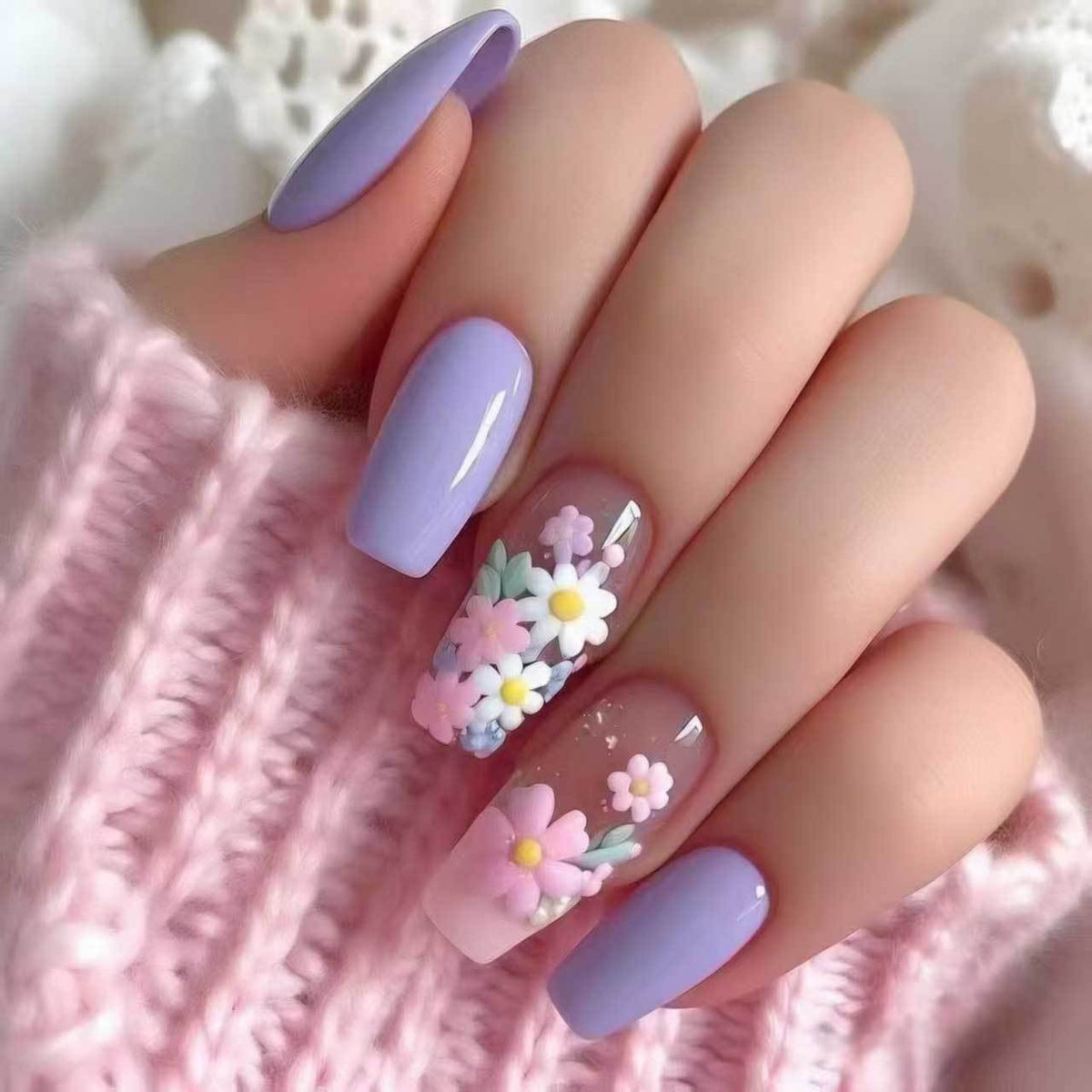 Florales Acryl-Nagelkunst-Kit