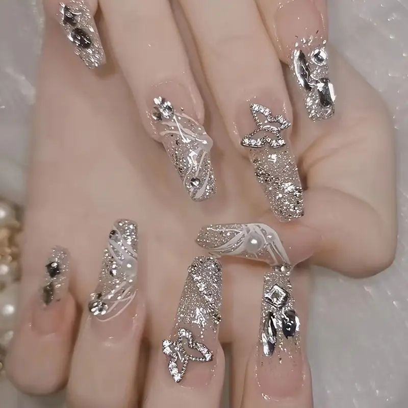 Glamouröse Strass-Nägel Kunst Brehn