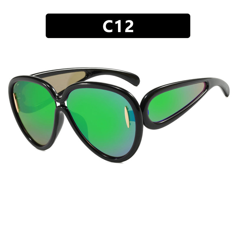 Damen extravagante Sonnenbrille im kreativen Design Brehn