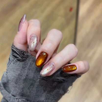 Glitzernde Stern Akzent Nagelkunst Extensions