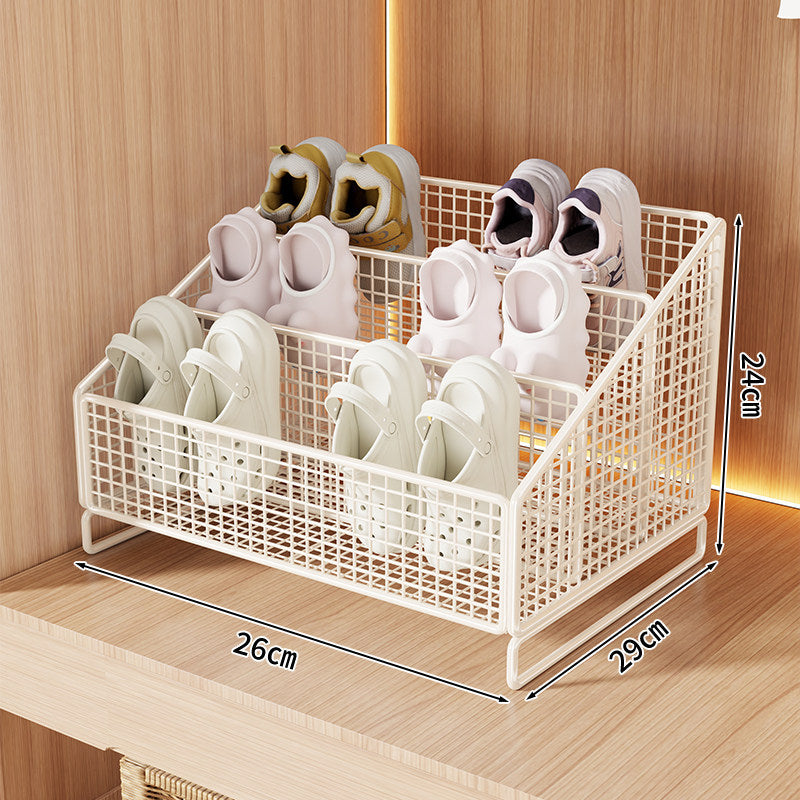 Kompakte geneigte Tri-Level-Mesh-Schlappen- und kleine Schuh-Organizer-Binne