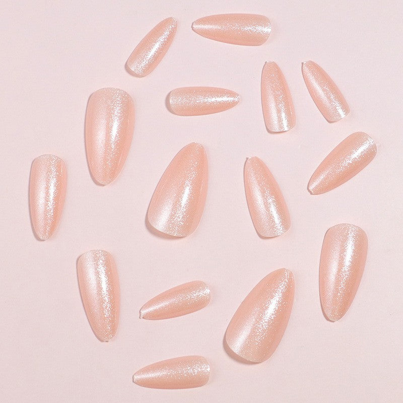 Glitzerndes mandelförmiges Press-On-Nagelset Brehn