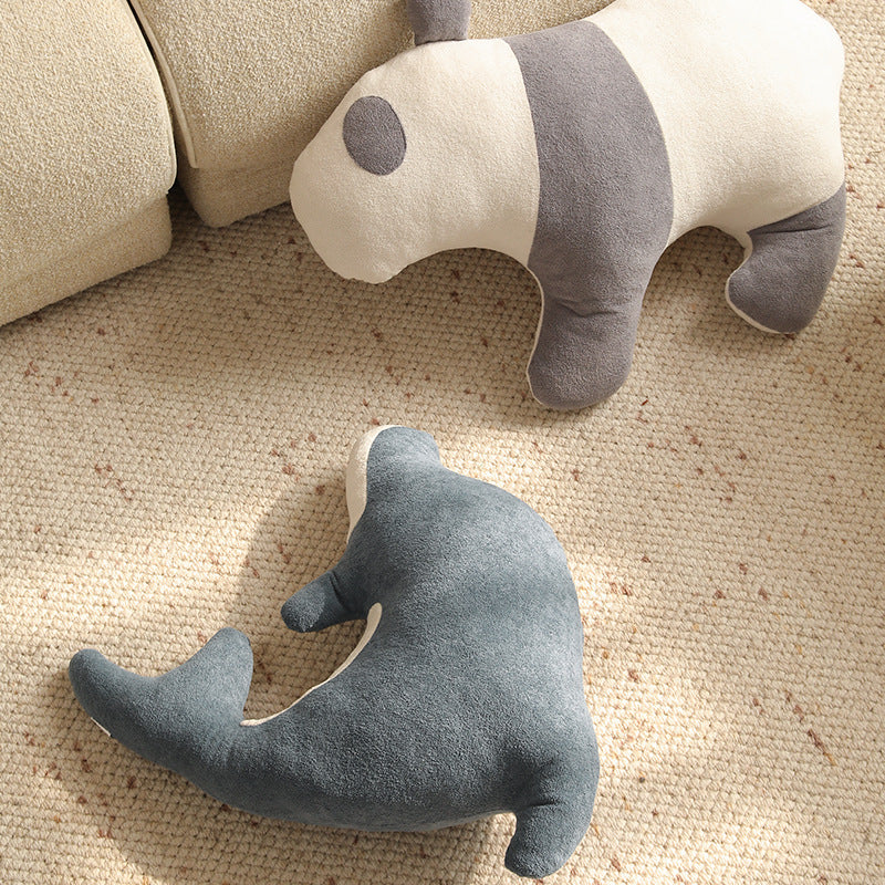 Delfinförmiges Komfort-Kuschelkissen aus weichem Plüsch mit ergonomischer Kontur Brehn
