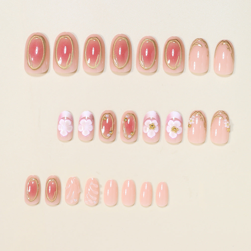 Florales Verziertes Press-On Nagelkunst Set Brehn
