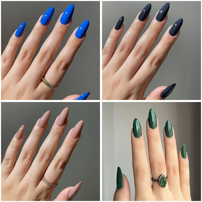Kunstnagelset mit eleganten Stiletto-Spitzen und mattem Finish Brehn