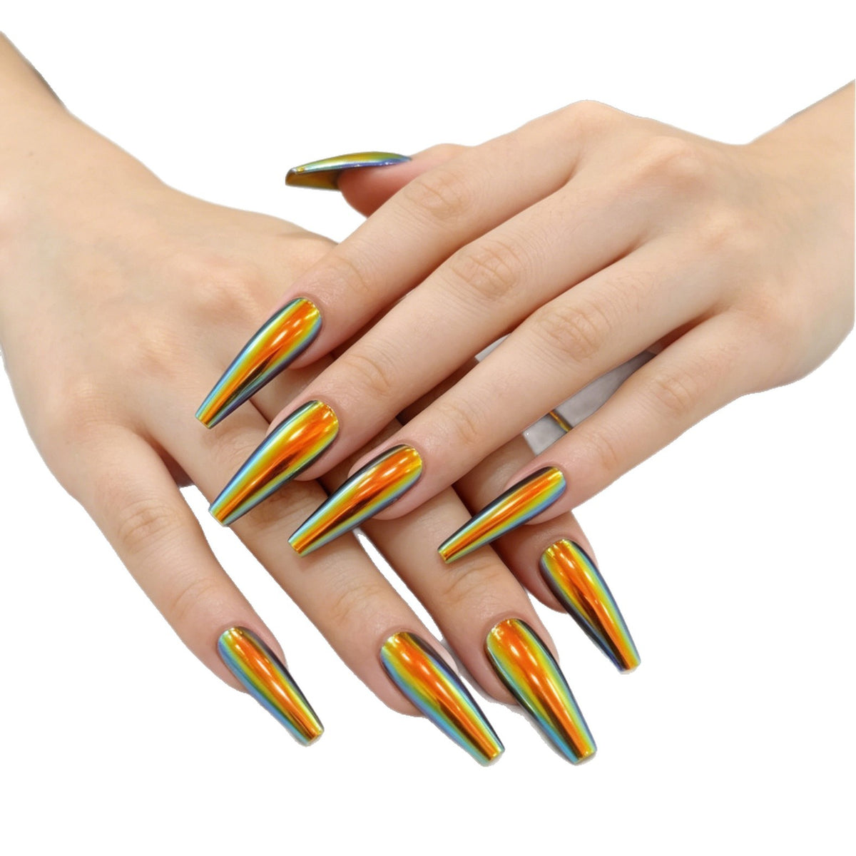 Premium langanhaltende Regenbogen-Nagelkunstverlängerungen Brehn