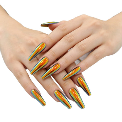 Premium langanhaltende Regenbogen-Nagelkunstverlängerungen Brehn