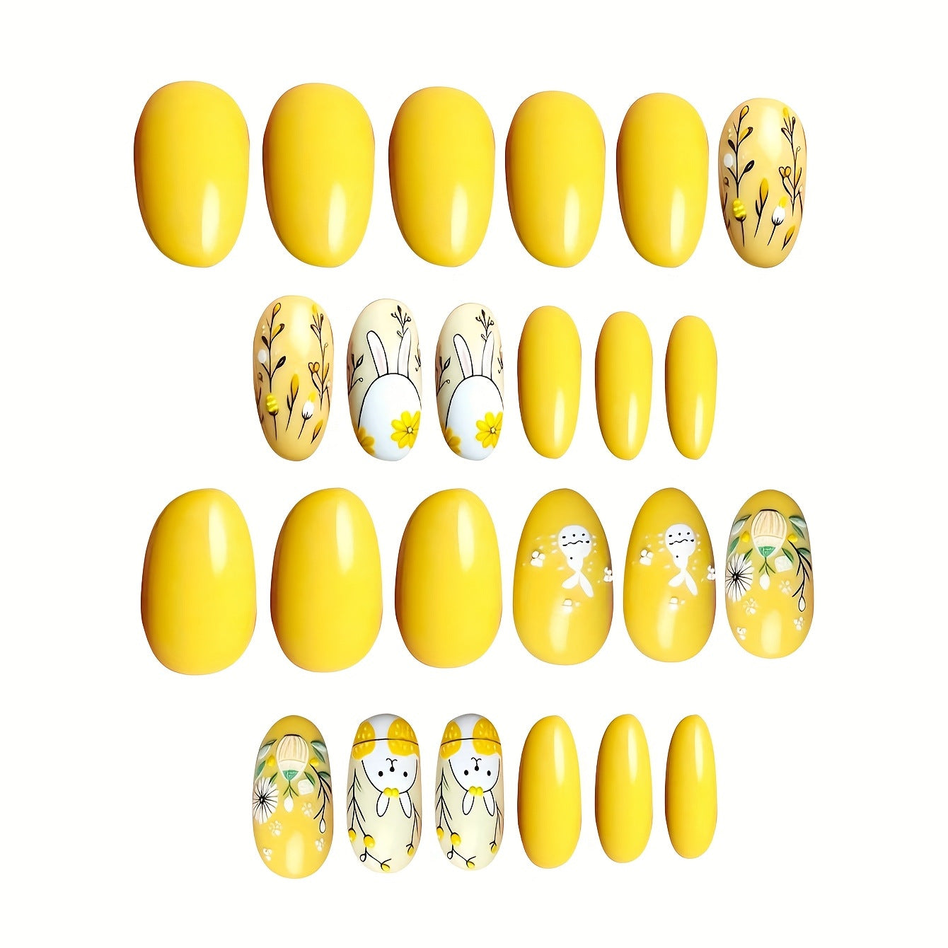 Bunny-Themen Ostern Press-On Nagelkunst Brehn