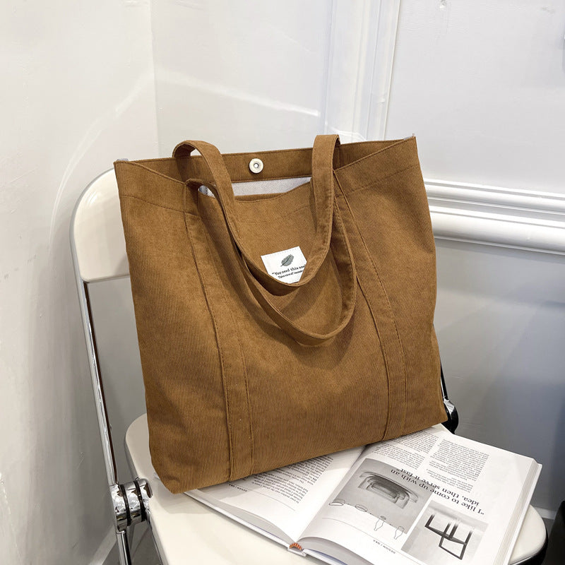 Robuste Corduroy Tote Bag mit inneren Taschen