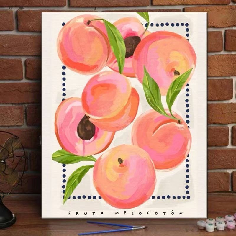 Pfirsichblüte dekorativer Leinwand-Kunstdruck Brehn