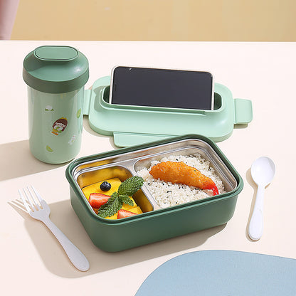 Vielseitige Auslaufsichere Bento Lunchbox mit Eingebautem Besteckset