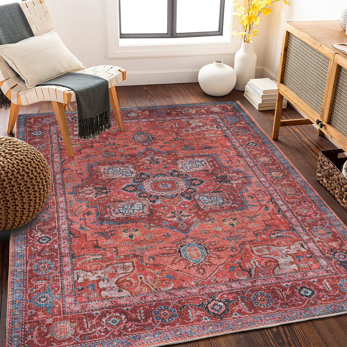 Vintage-inspirierter floraler Teppich