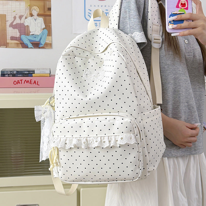 Charmanter gepunkteter Schulrucksack Brehn