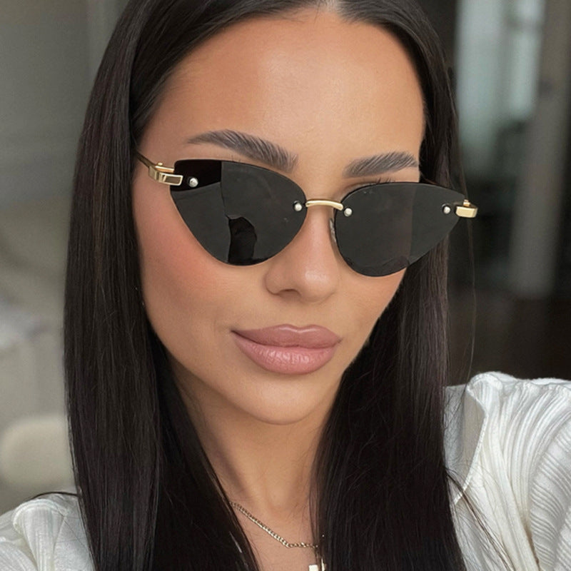 Damen elegante Cat-Eye Sonnenbrille mit ultraleichtem Metallrahmen Brehn