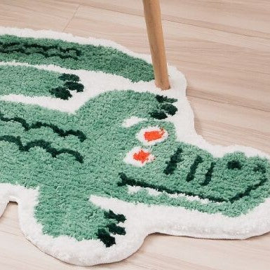 Plüsch Cartoon Krokodil Form Tufted Kinderzimmer Boden Teppich