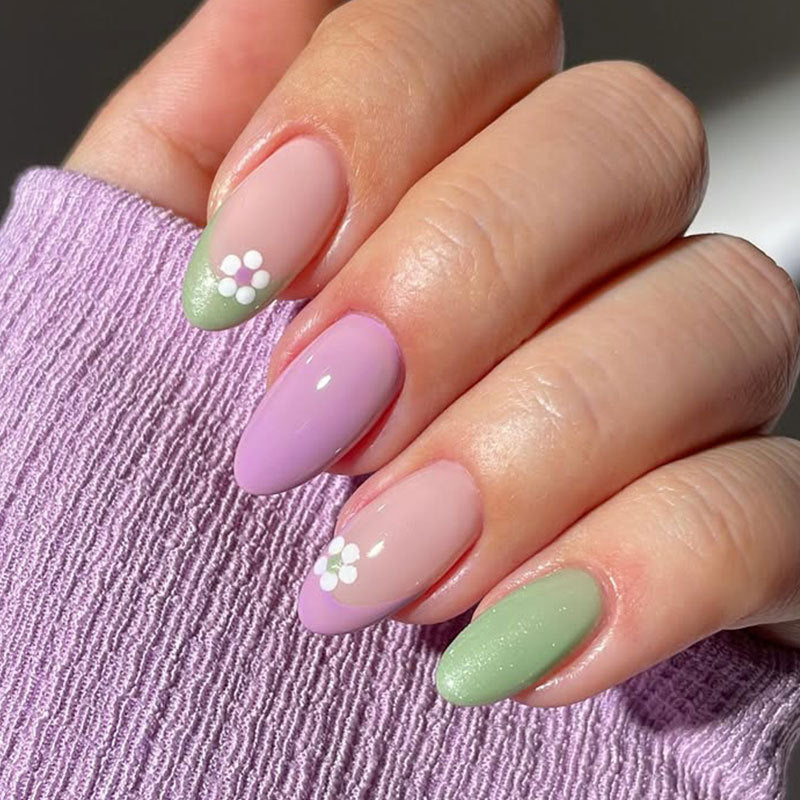Künstlerische florale Akzent-Nagelspitzen