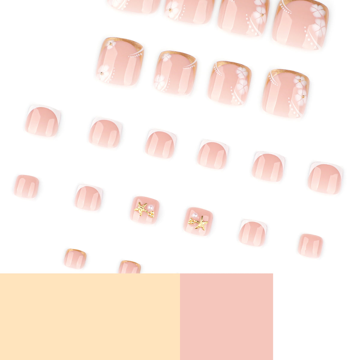 Kunstvolle Fußnagelkunst mit zarten Blüten- und Glitzerakzenten Brehn