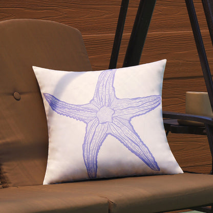 Quadratischer Dekorativer Kissenbezug mit maritimem Seestern‑Print aus pflegeleichtem Polyester Brehn