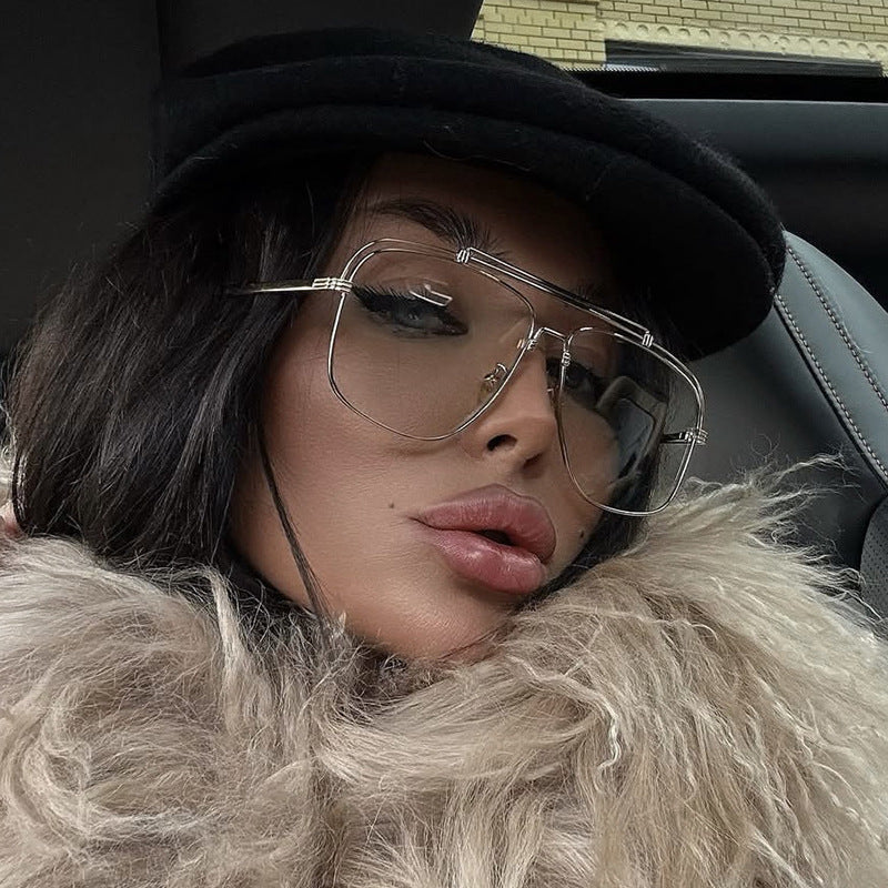Damen elegante quadratische Sonnenbrille mit goldenen Akzenten Brehn