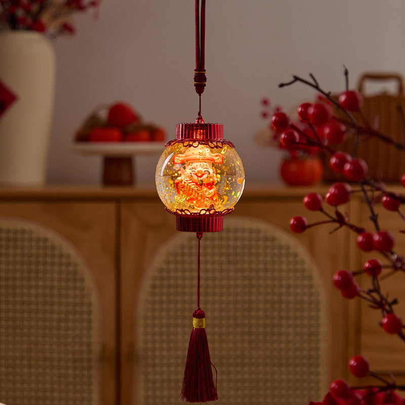 Nostalgische Weihnachtslaterne mit festlichem Weihnachtsmann Brehn