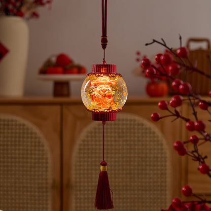 Nostalgische Weihnachtslaterne mit festlichem Weihnachtsmann Brehn