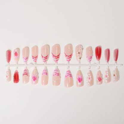 Florale Kunst Press-On Nagelspitzen Kollektion Brehn