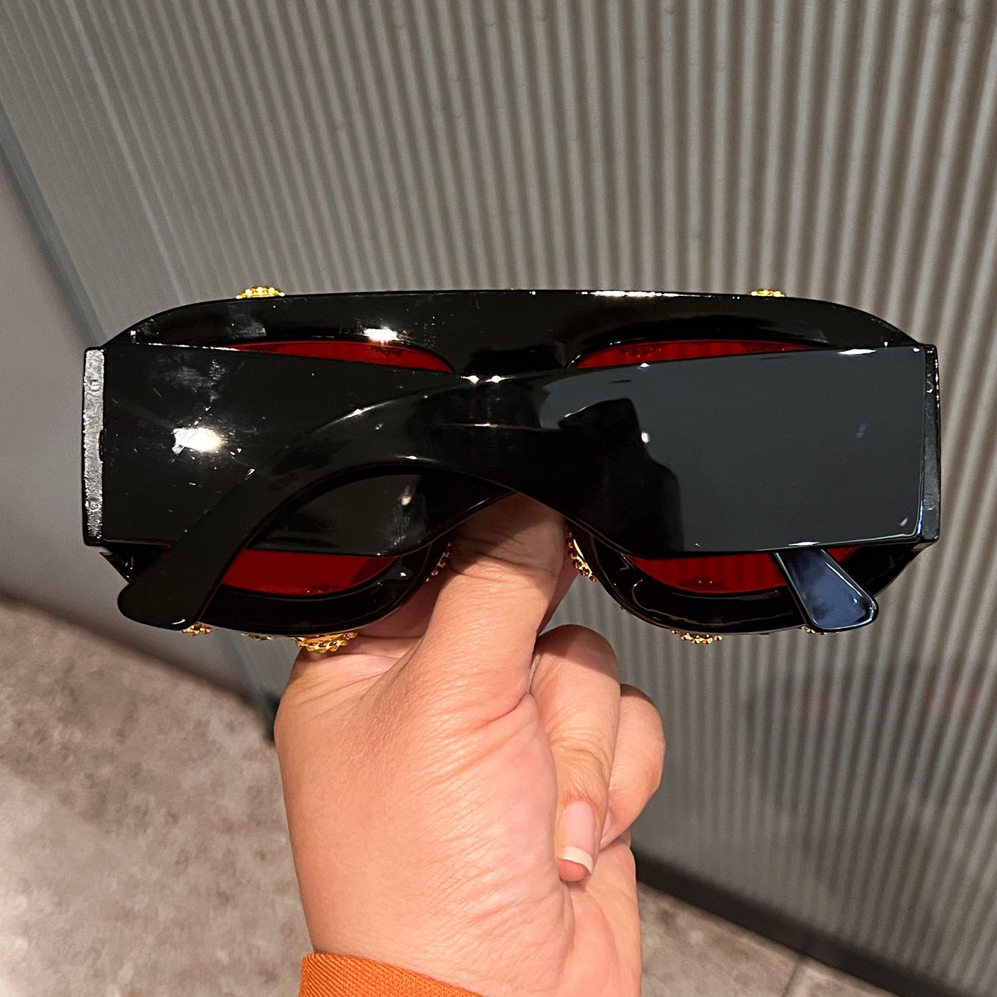Damen Glamouröse Sonnenbrille mit funkelndem Kristallrahmen Brehn