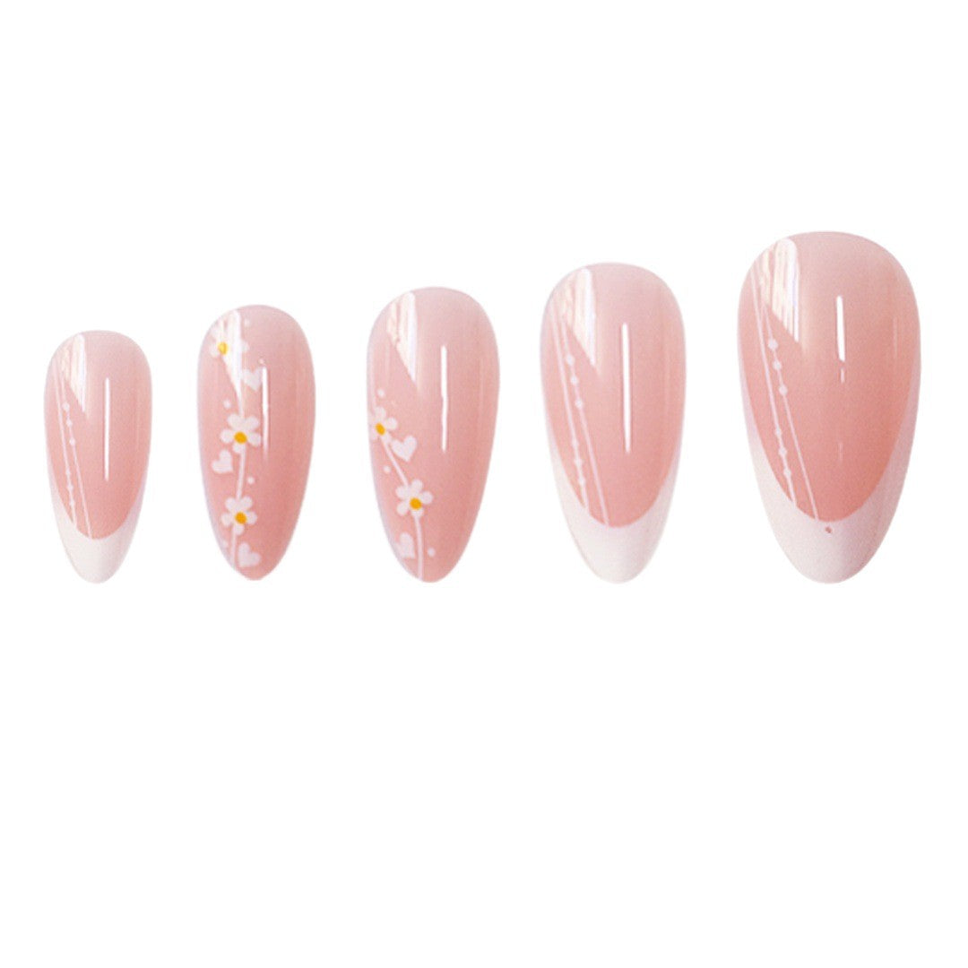 Künstlerisches florales Farbverlauf Press-On Nagelset Brehn