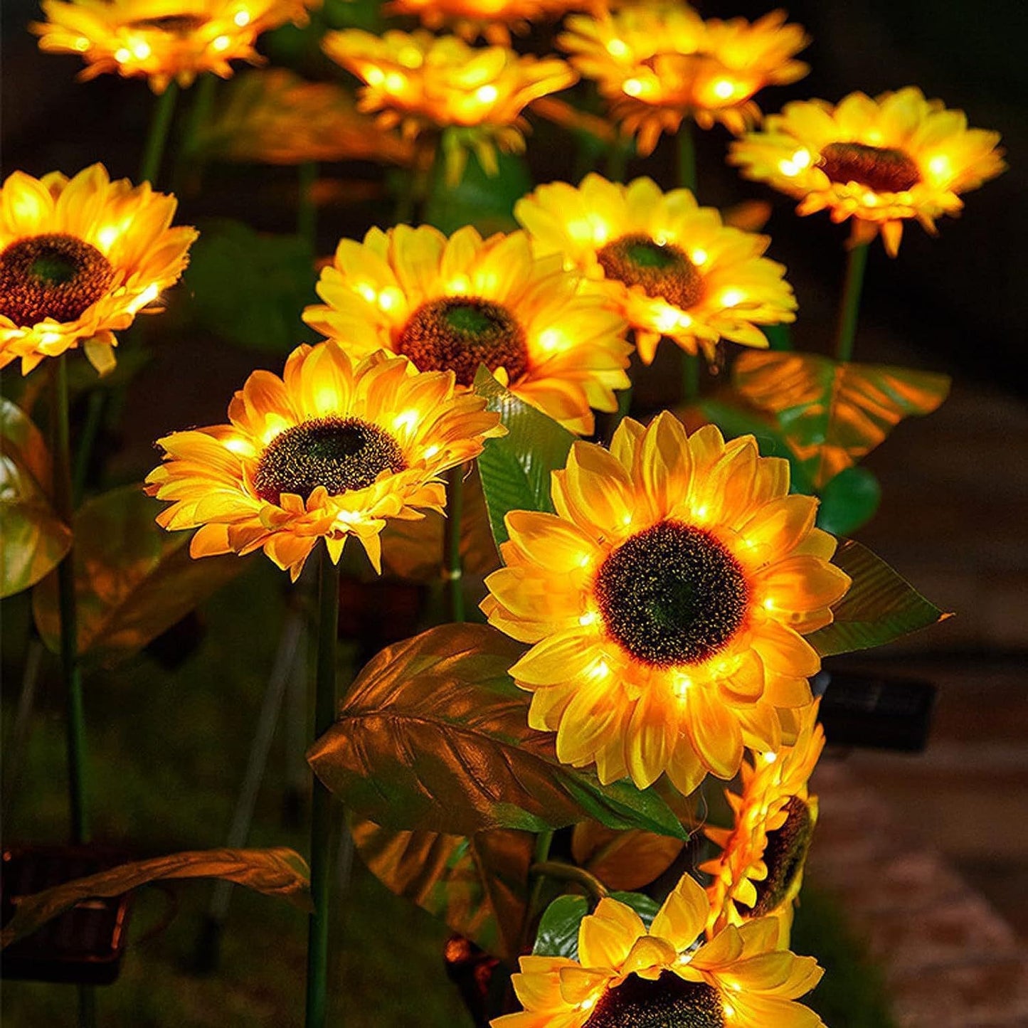 Lebensechter Sonnenblume LED Gartenstecker mit Dämmerungs-zu-Dawn-Sensor und wetterfestem Erdspieß Brehn