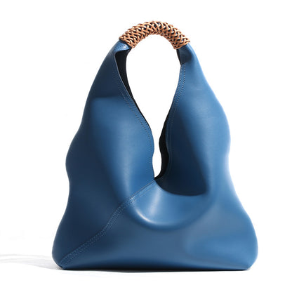 Asymmetrische lässige Hobo-Tasche mit geflochtenem oberen Griff
