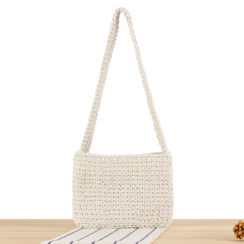 Handtasche Aus Hochwertigem Makramee mit Stilvollem Schulterriemen Brehn
