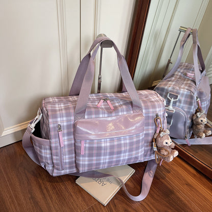 Schickes Karomuster Wochenend-Duffle Brehn
