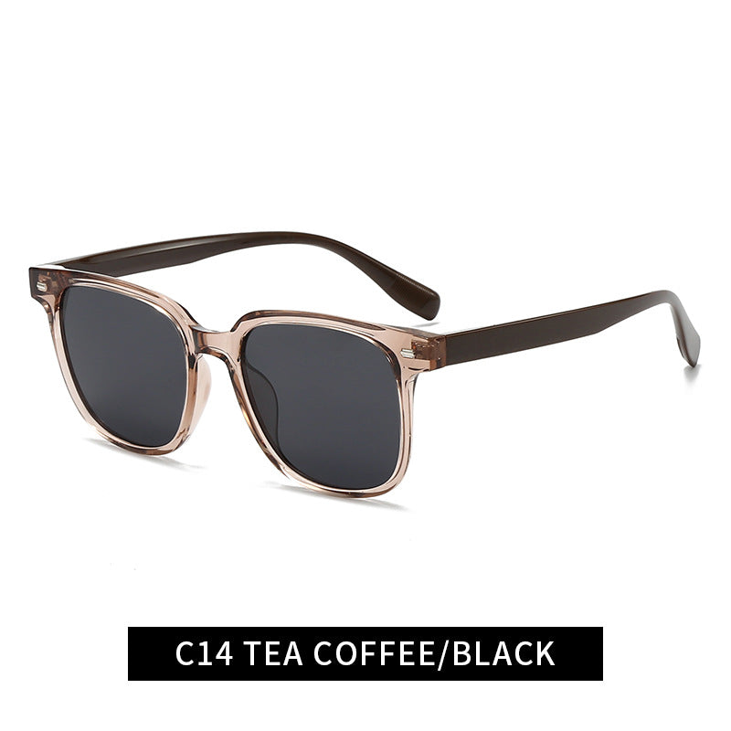 Damen moderne quadratische Sonnenbrille mit stilvollem, transparentem Rahmen Brehn