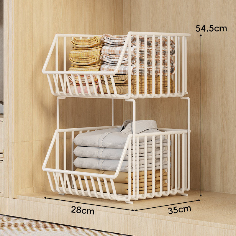 Drei-Tier Stapelbarer Draht Kleiderschrank Korb Organizer