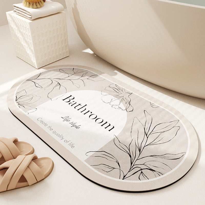 Elegante Blumenmuster Badezimmermatte Brehn