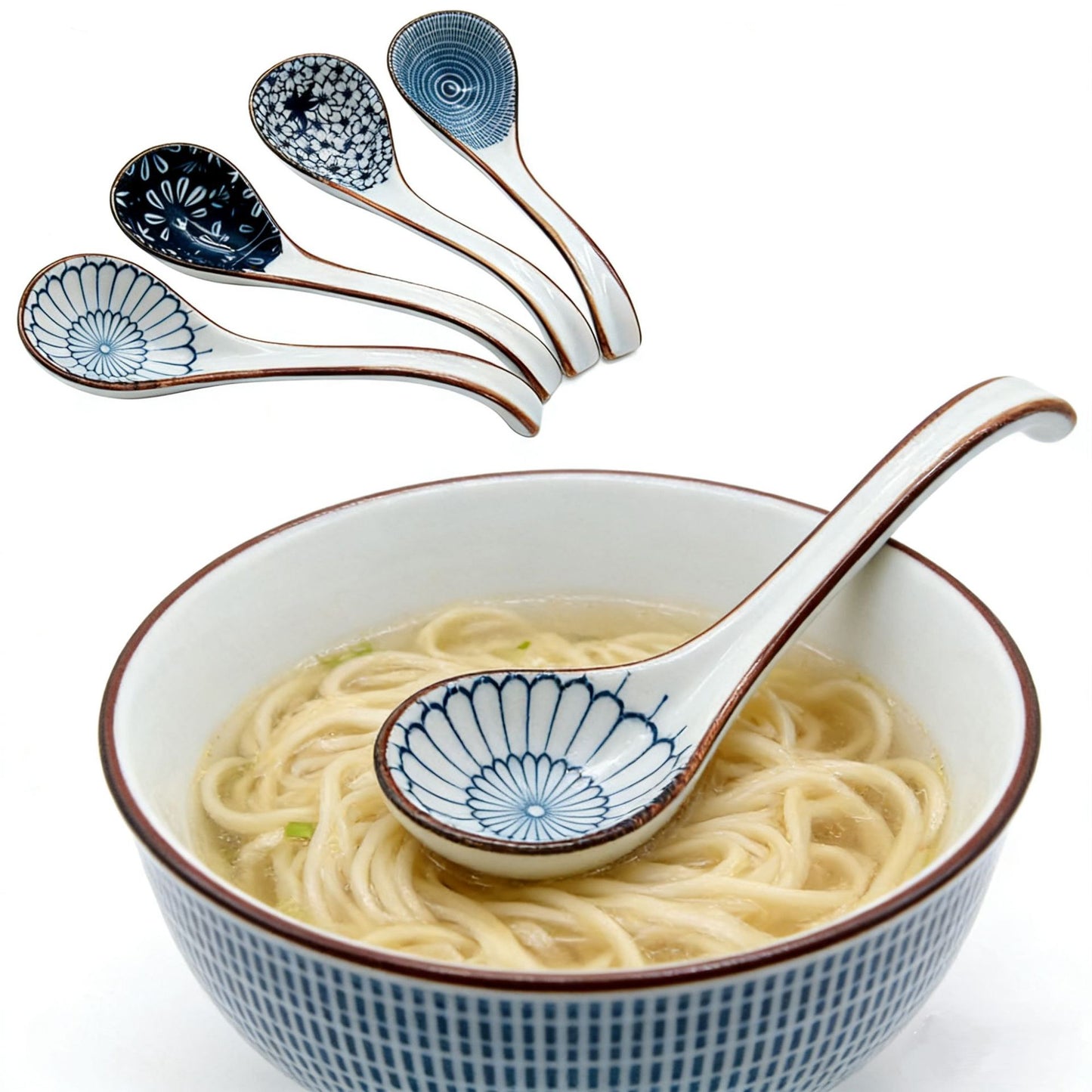 Künstlerisches Keramik Suppenlöffel Set